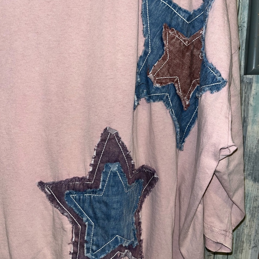 Easel Pink Star Embellished Long Sleeve Top - Picture 4 of 6